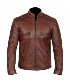 Brown Men's Biker Leather Jacket - Genuine Leather Jacket – AlexGear-thanhphatduhoc.com.vn
