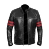Black bomber leather-Jacket
