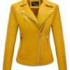 Bellivera Yellow Womens Leather jacket