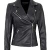 Decrum Women Black Leather Jacket