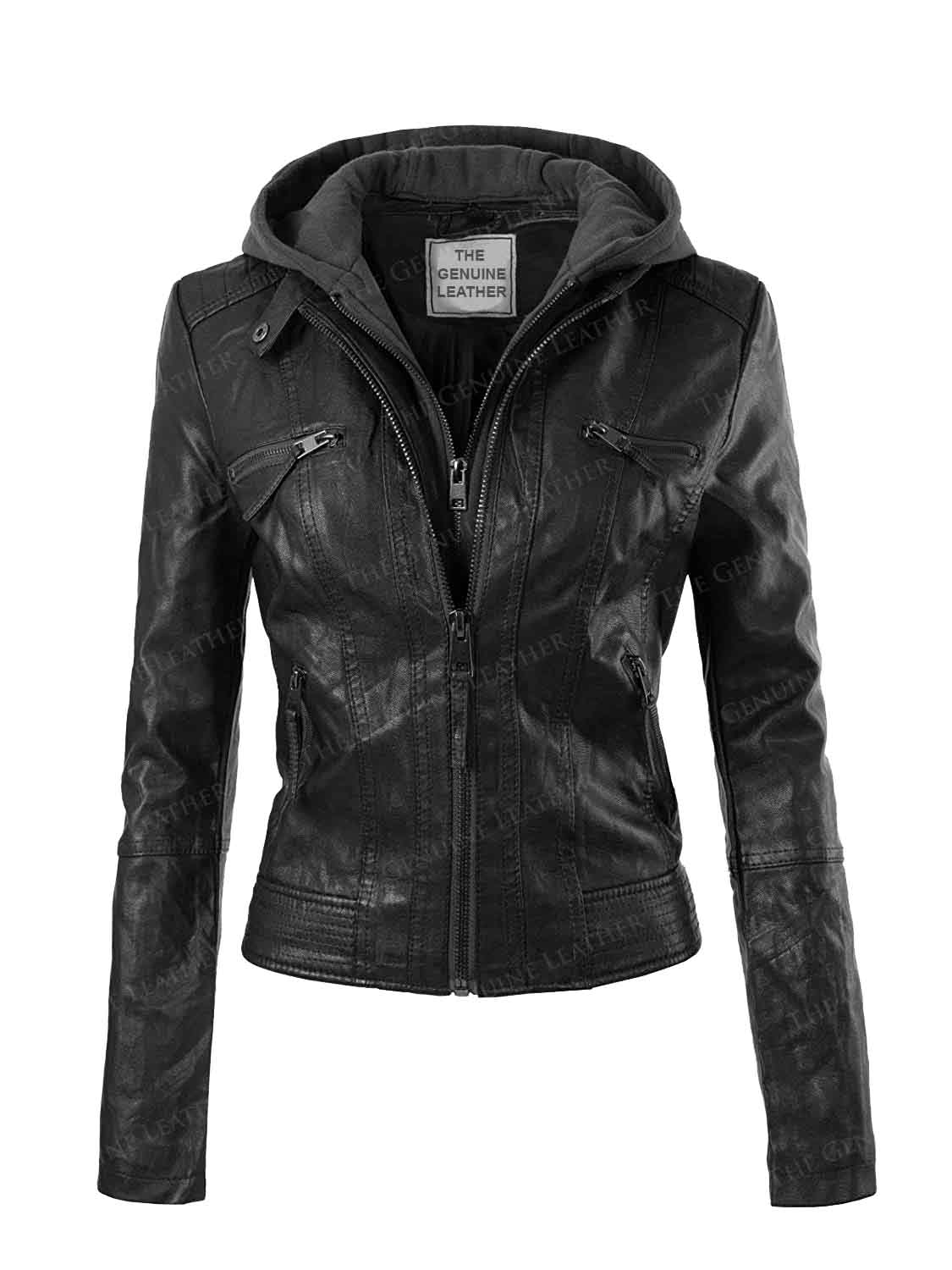Design Olivia Black Womens Leather Jacket