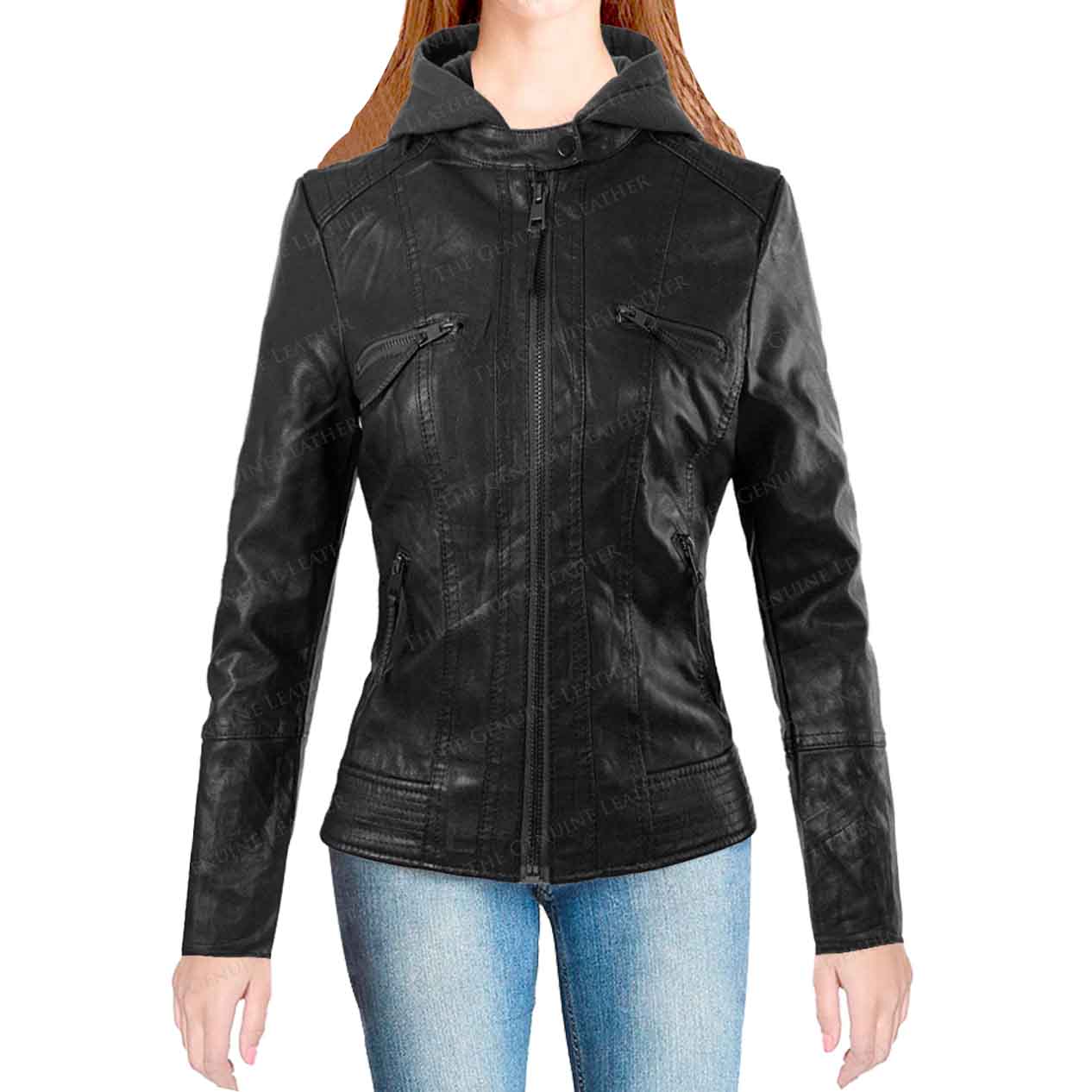 Black Olivia Womens Leather Jacket