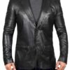 Black Blingsoul Distressed Leather Coat