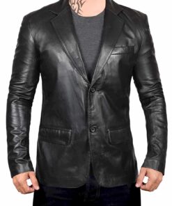 Black Blingsoul Distressed Leather Coat