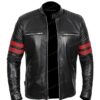 Black Bomber Quilted Leather Jacket