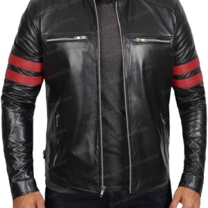 Black Bomber Leather Jacket