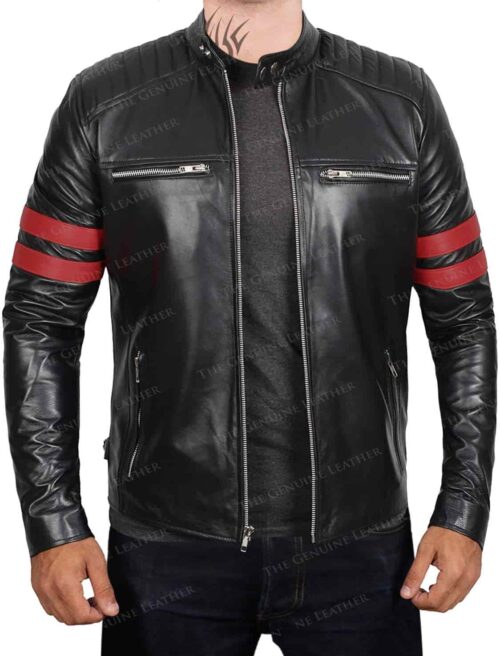 Black Bomber Leather Jacket