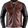 Black Brown Fashion Antique Leather Jacket