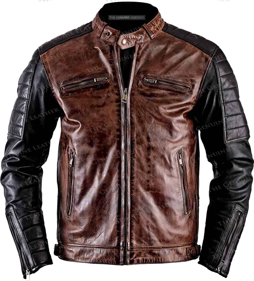 Black Brown Fashion Antique Leather Jacket