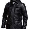 Men's Removable Hood Leather Jacket