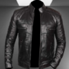Black leather jacket for men