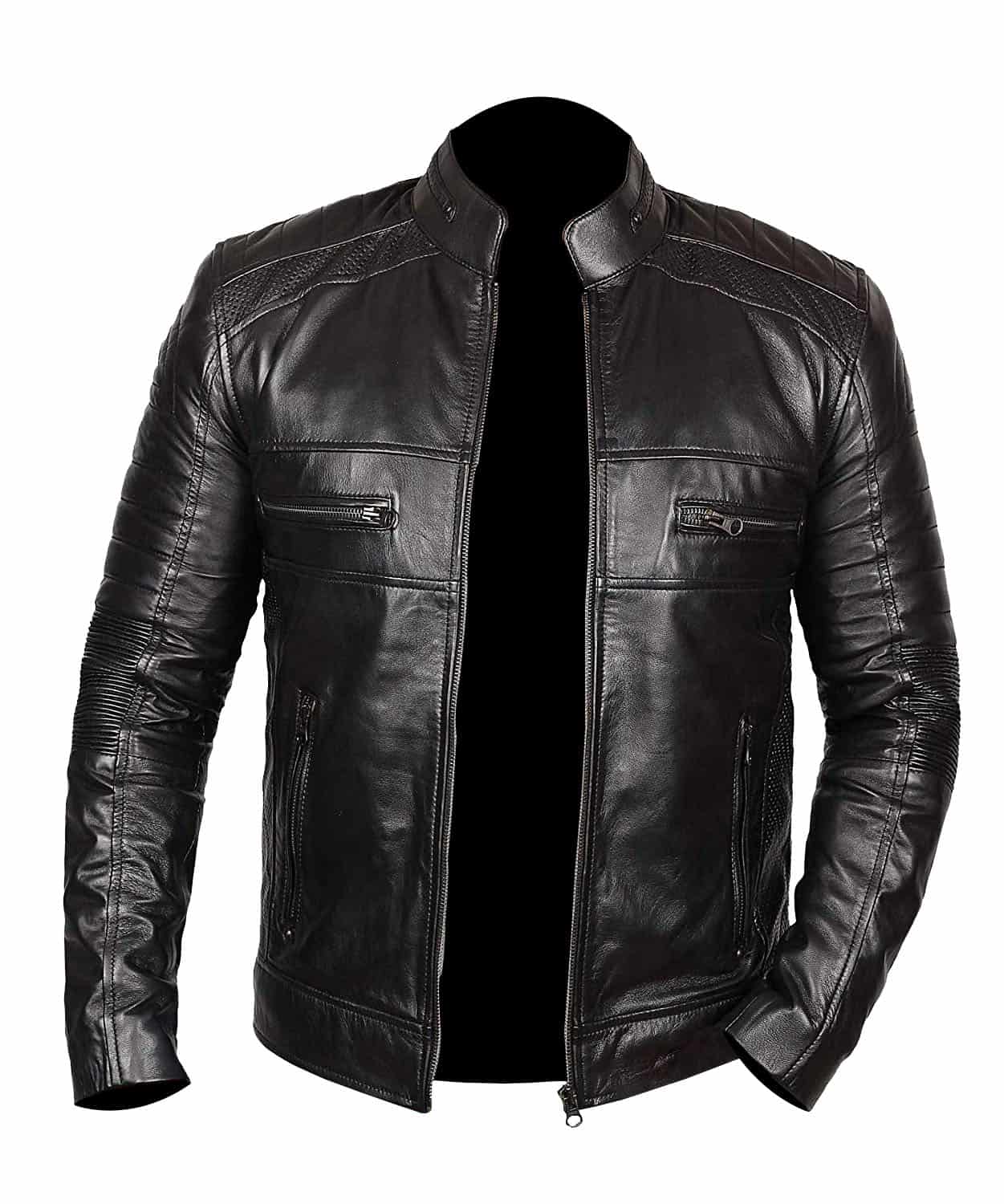 Mens Inferno Black Leather Jacket