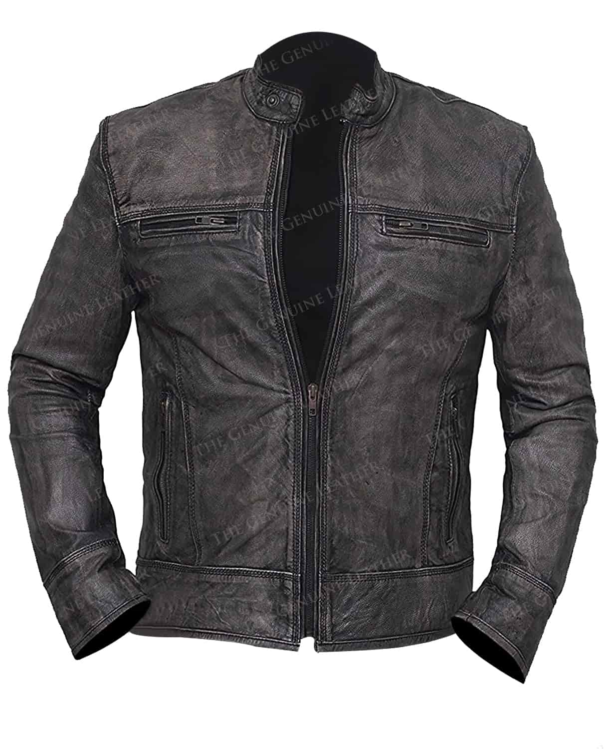 Black Lambskin Leather Jacket for Men