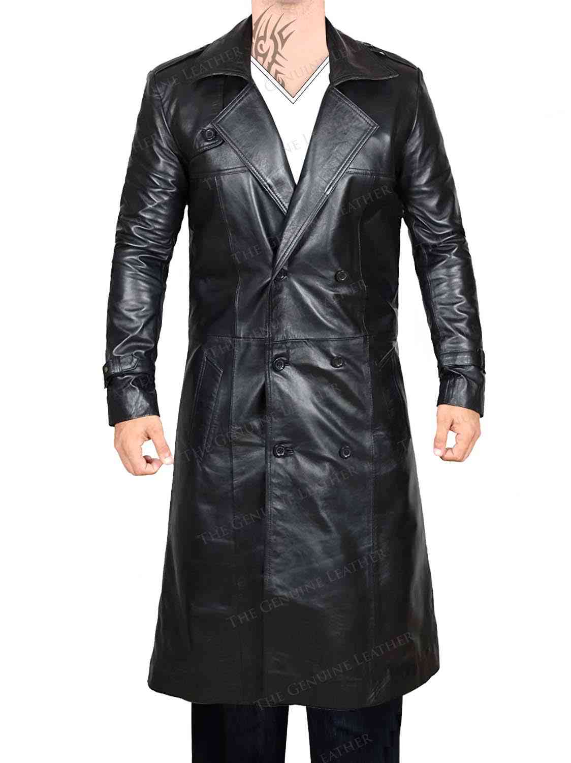 Black Men Leather Coat