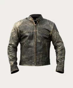 Black men vintage leather jacket
