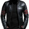 Black Slim Motorcycle Leather Jacket