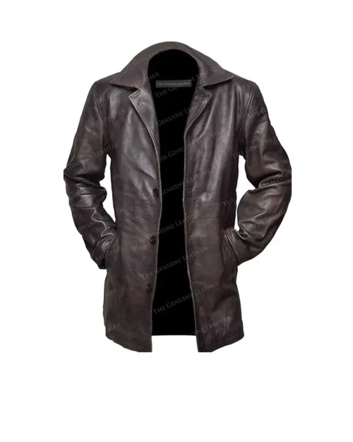 Brown Leather Duster Coat