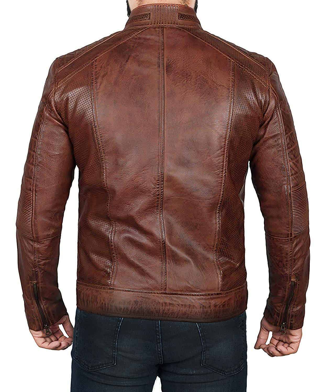 Brown Genuine Distressed leather Jacket for Men