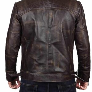 Brown Distressed Leather Jacket