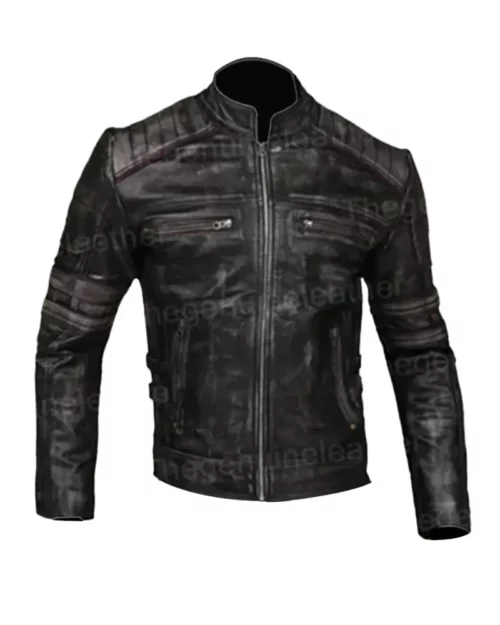 Cafe Racer Distressed Vintage Biker Jacket