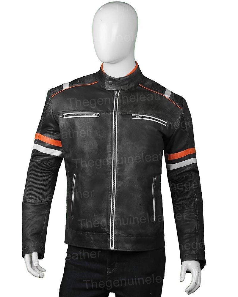 Cafe Racer Motorcycle Leather Jacket