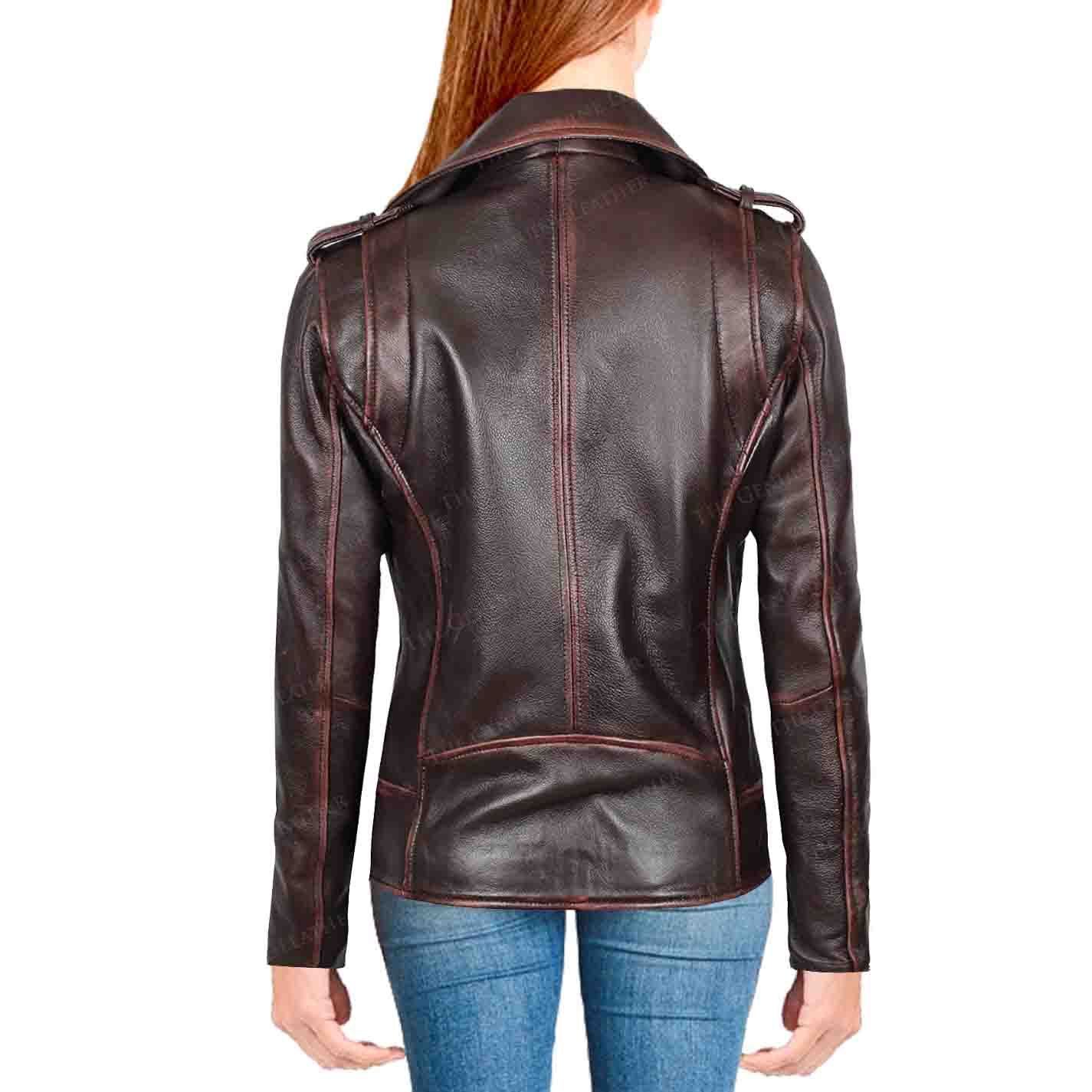 Chocolate Brown Womens Leather Jacket
