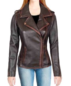 Chocolate Leather Jacket for Women