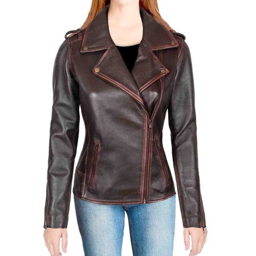 Chocolate Leather Jacket for Women