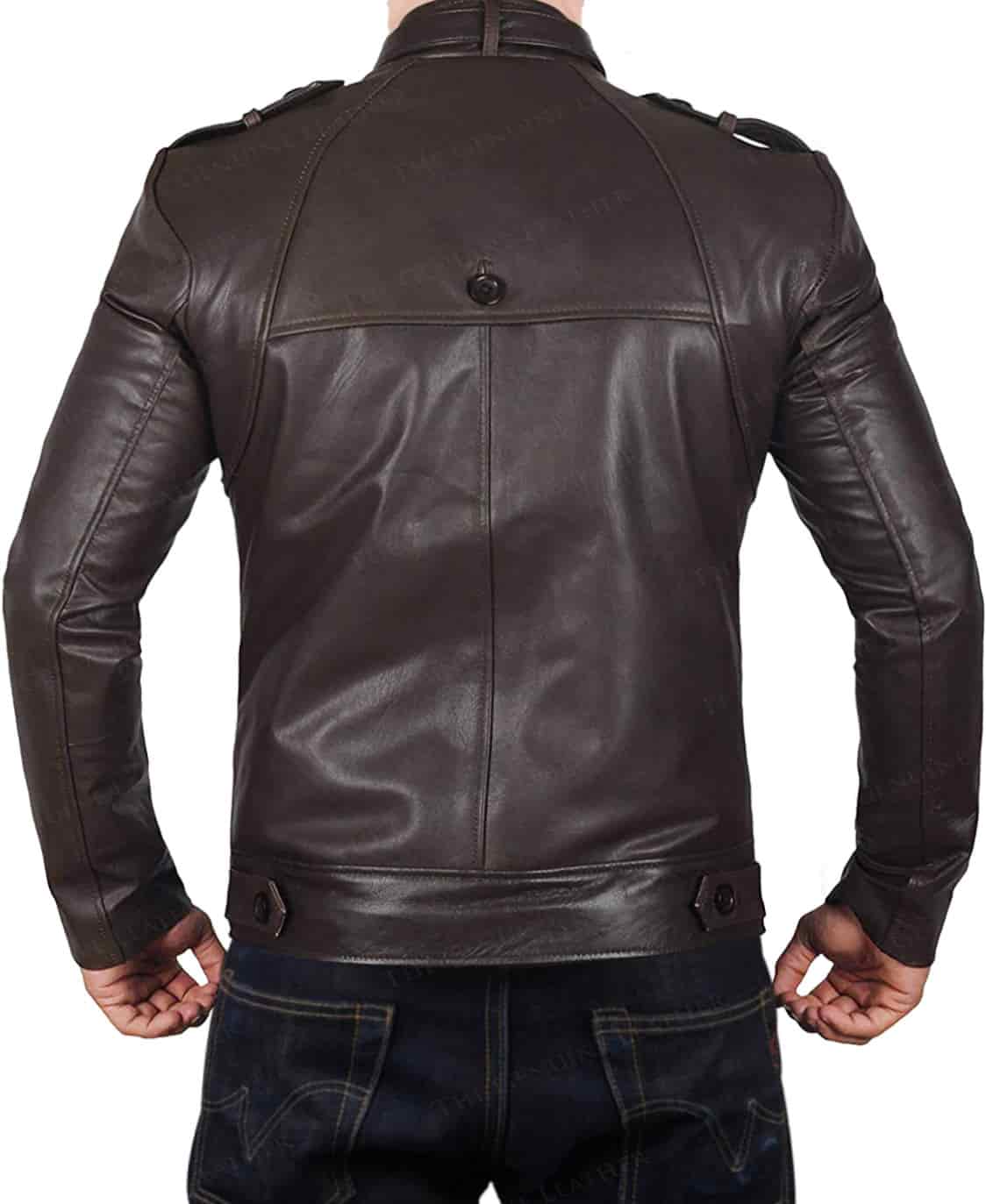 Chocolate Brown Leather Jacket for Men