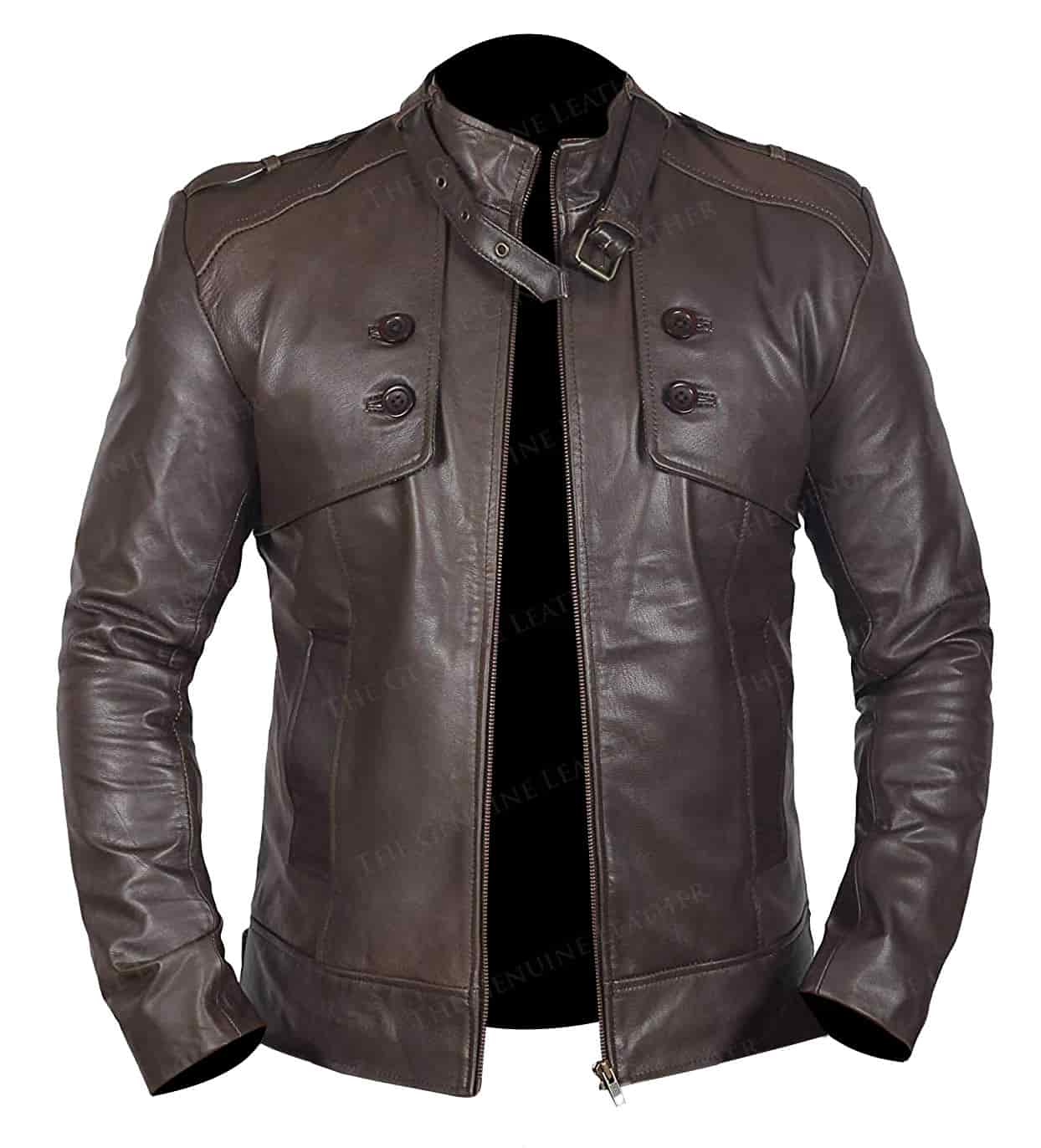 Chocolate Brown Quilted Leather Jacket