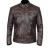 Claude Brown Biker Leather Jacket