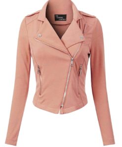 Design Olivia Pink Women Sleeve Leather Jacket