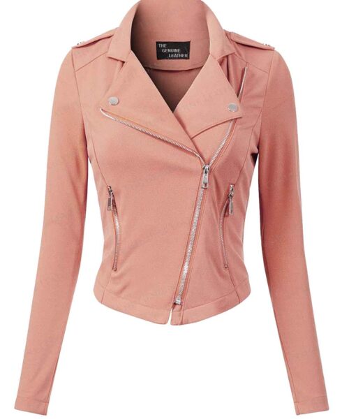 Women Blazer Pink Leather Jacket Design Olivia Sleeve Womens Jacket