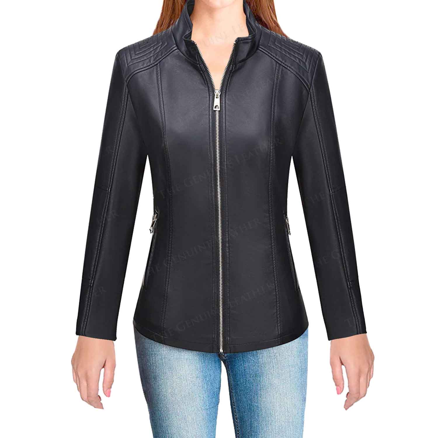 Faux Womens Leather Jacket