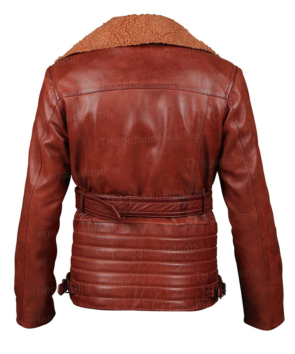 Girls Brown Leather Jacket