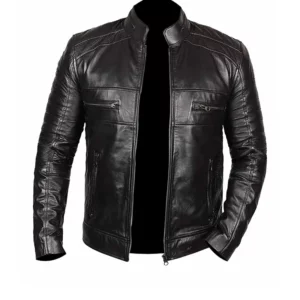 Men Black Johnson Leather Jacket