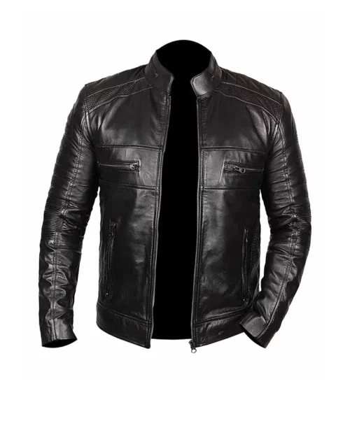 Men Black Johnson Leather Jacket