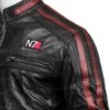 Men N7 Mass Effect 3 Biker Black Leather Jacket