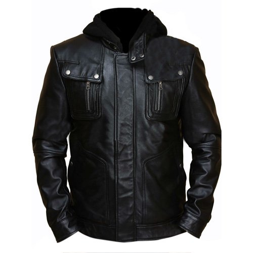 Brando Mens Double Zip Slim Fit Leather Jacket
