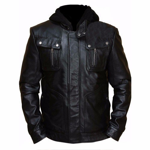Mens Double Zip Fit Slim Genuine Leather Jacket