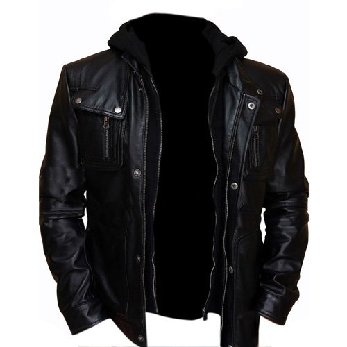 Brando Double Zip Slim Fit Leather Jacket