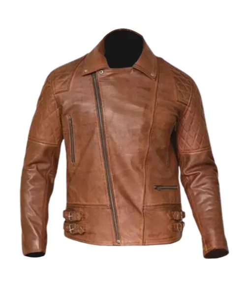 Mens Brown Biker Leather Jacket