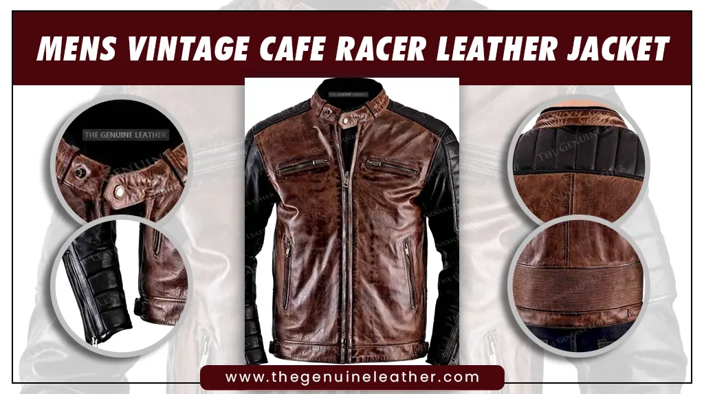 Mens Vintage Cafe Racer Leather Jacket