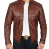 Brown Real leather Jacket for Men