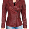 Red Decrum Leather Jacket