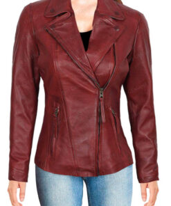 Red Decrum Leather Jacket