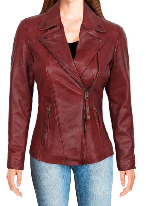 Red Decrum Leather Jacket