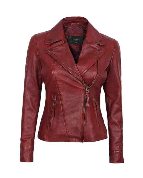 Red Womens Leather Jacket