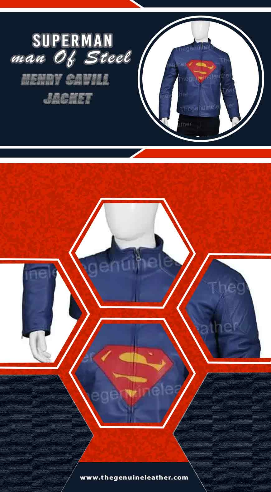 Superman Man Of Steel Henry Cavill Jacket info