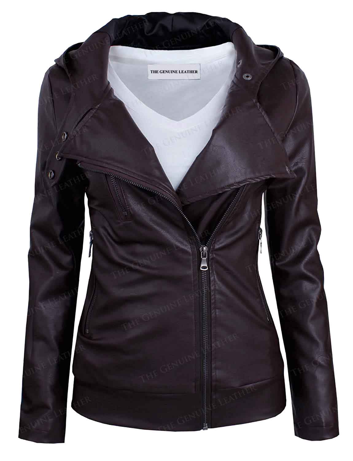 TAM WARE Asymmetrical Leather Jacket